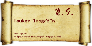 Mauker Imogén névjegykártya
